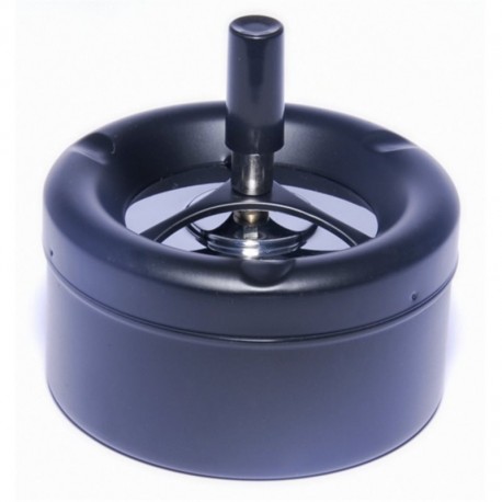 Blauwe asbak met spinmechanisme