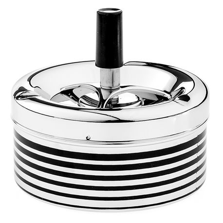Blauwe asbak met spinmechanisme