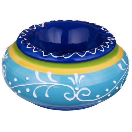 Asbak van keramiek in verschillende kleuren